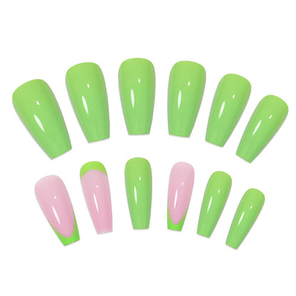 24--kit-frais-vert-rose-clair-ongle-gel-ete-tendance-couleur-manucure-faix-ongles