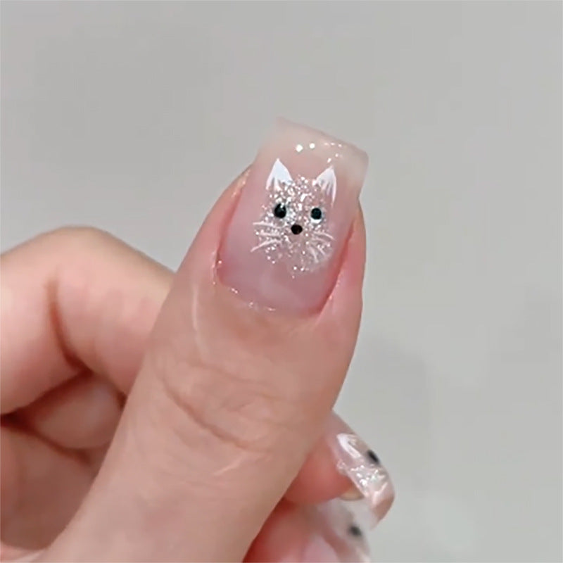 30 pièces de faux ongles chat mignon