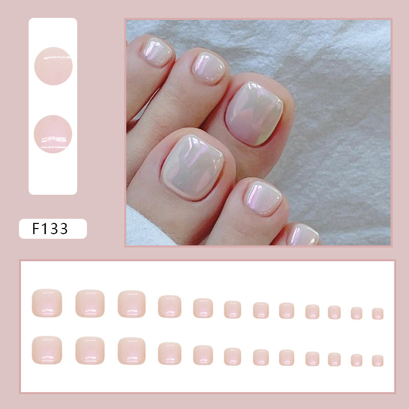 Faux Ongles Pieds Éblouissement Blanc