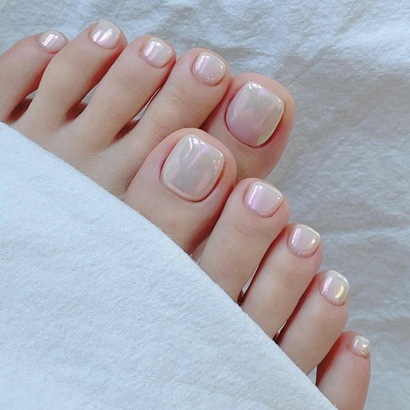 Faux Ongles Pieds Éblouissement Blanc