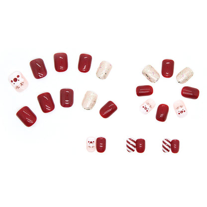 Chic ongle de Noël rouge thème