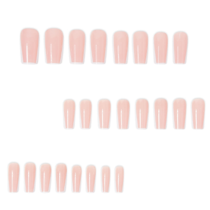 Faux ongles ballet french blancs amovibles simples et brillants