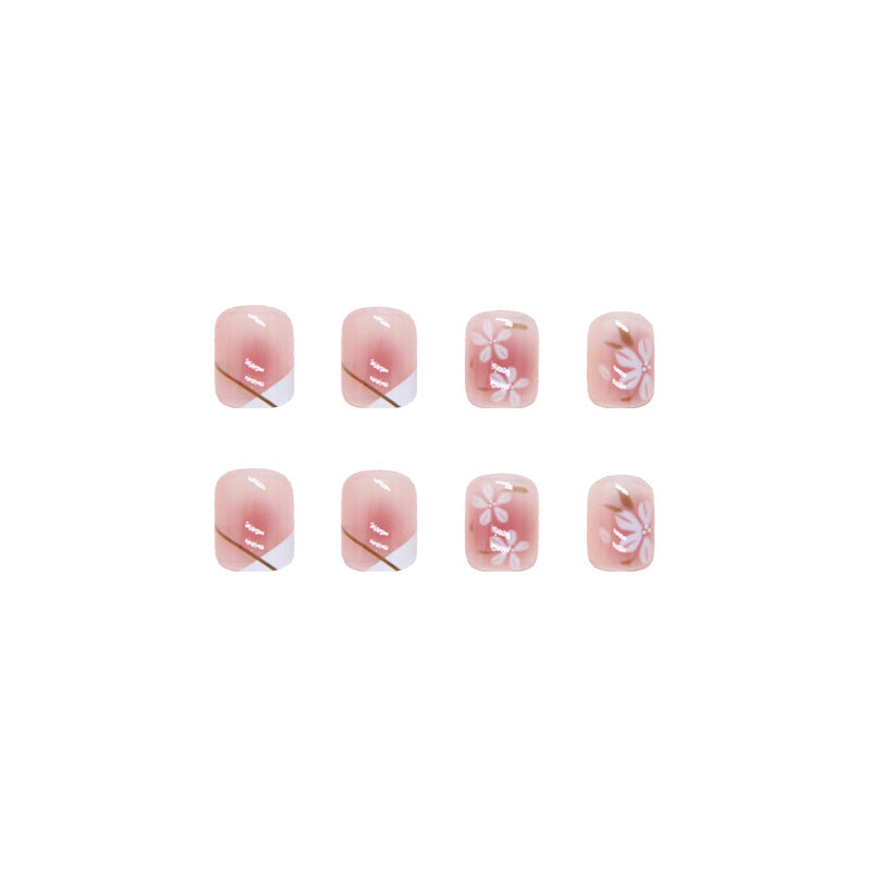 Faux-ongles-rose-fleur-moderne-carre-court-decor-chic-press-on-nail-a-la-maison_3