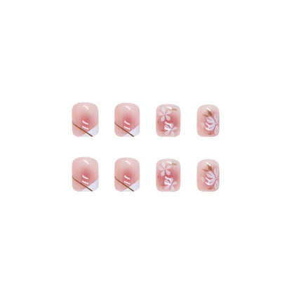 Faux-ongles-rose-fleur-moderne-carre-court-decor-chic-press-on-nail-a-la-maison_3