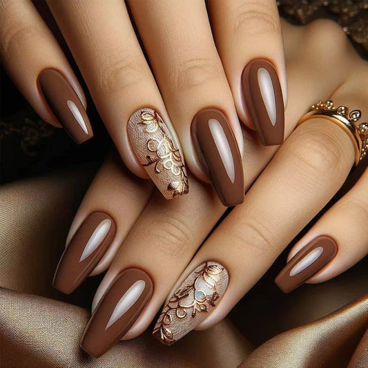 Faux ongles café ballet