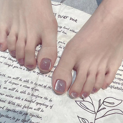 Ongles pieds violet clair