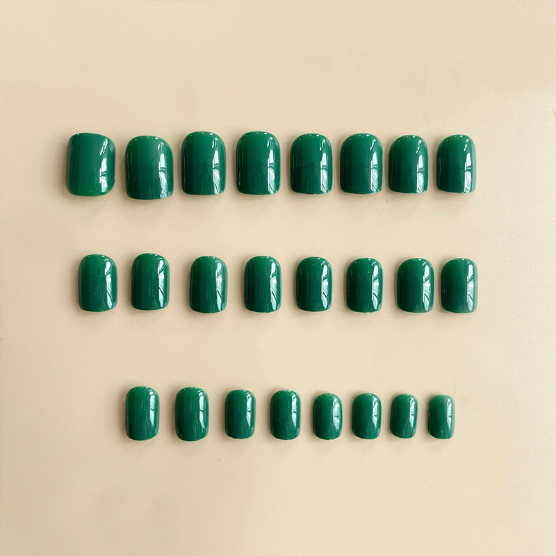 faix-ongles-ete-tendance-vert-fonce-couleur-ongle-gel-24-kit-vert-brillant-manucure-nail-art
