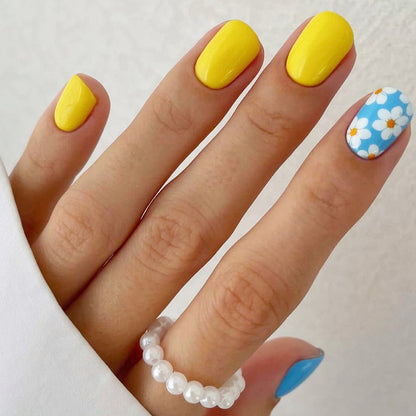 faux-ongles-blanc-fleur-jaune-fleur-carre-court-ongles-en-gel-magnifique-ete-tendance-24-kit-coucoufauxongles