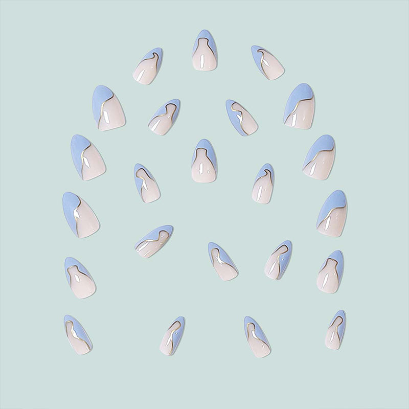 faux-ongles-bleu-vagues-transparentesete-tendance-ongles-idee-en-gel-pour-femms-a-la-mode-amande-beaute-decor-nail-art