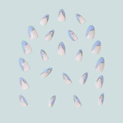 faux-ongles-bleu-vagues-transparentesete-tendance-ongles-idee-en-gel-pour-femms-a-la-mode-amande-beaute-decor-nail-art