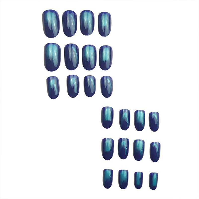 faux-ongles-de-qualite-Œil-de-chat-bleu-fonce-marine-bleu-ongles-en-gel-manucure-kit