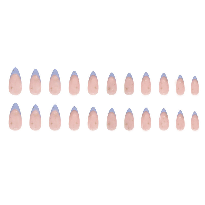 faux-ongles-french-bleu-etoile-or-idee-meilleur-onglesen-gel-24-kit-babu-boomer-design-de-qualite-manucure-nail-art