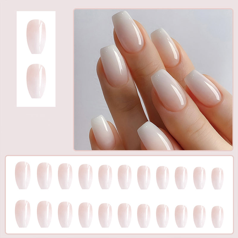 Faux ongles 24 blanc laiteux rose clair