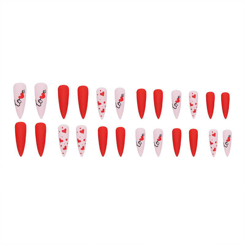 rouge amour faux ongles 24